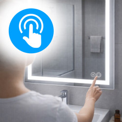LUSTRO ŁAZIENKOWE PODŚWIETLANE LED PROSTOKĄTNE BELLA-50X70 3BARWY ANTY-PARA