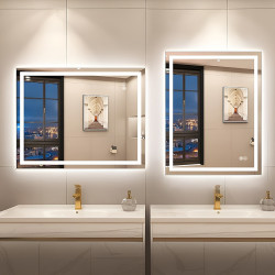 LUSTRO ŁAZIENKOWE PODŚWIETLANE LED PROSTOKĄTNE BELLA-60X80 3BARWY ANTY-PARA