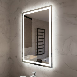 LUSTRO ŁAZIENKOWE PODŚWIETLANE LED PROSTOKĄTNE BELLA-60X80 3BARWY ANTY-PARA