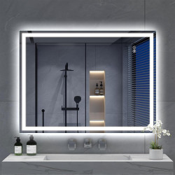 LUSTRO ŁAZIENKOWE PODŚWIETLANE LED PROSTOKĄTNE BELLA-60X80 3BARWY ANTY-PARA