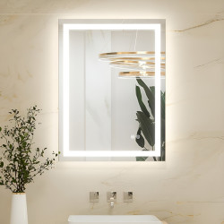 LUSTRO ŁAZIENKOWE PODŚWIETLANE LED PROSTOKĄTNE BELLA-60X80 3BARWY ANTY-PARA
