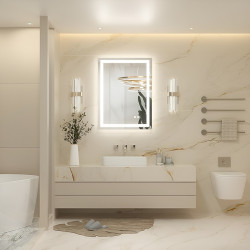 LUSTRO ŁAZIENKOWE PODŚWIETLANE LED PROSTOKĄTNE BELLA-60X80 3BARWY ANTY-PARA