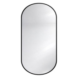 LUSTRO ŁAZIENKOWE OWALNE ŚCIENNE LOFT CZARNA ALUMINIOWA RAMA FIONA-50X100 CM