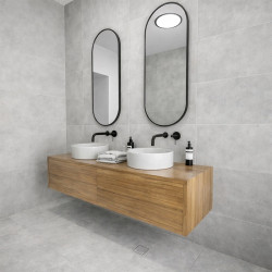 LUSTRO ŁAZIENKOWE OWALNE ŚCIENNE LOFT CZARNA ALUMINIOWA RAMA FIONA-50X100 CM