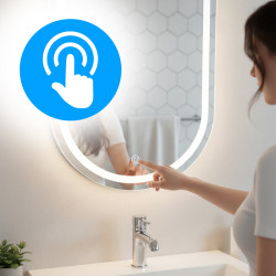 LUSTRO ŁAZIENKOWE PODŚWIETLANE LED OWALNE ŚCIENNE ADEL-50X100 CM 3 BARWY