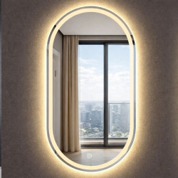 LUSTRO ŁAZIENKOWE PODŚWIETLANE LED OWALNE ŚCIENNE ADEL-50X100 CM 3 BARWY