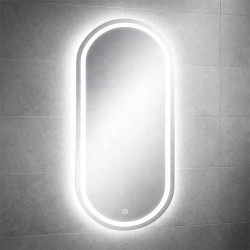 LUSTRO ŁAZIENKOWE PODŚWIETLANE LED OWALNE ŚCIENNE ADEL-50X100 CM 3 BARWY
