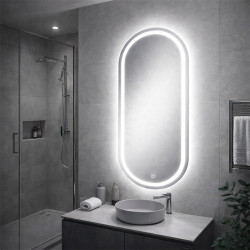 LUSTRO ŁAZIENKOWE PODŚWIETLANE LED OWALNE ŚCIENNE ADEL-50X100 CM 3 BARWY