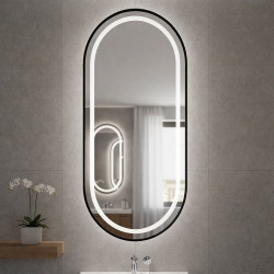 LUSTRO ŁAZIENKOWE PODŚWIETLANE LED OWALNE ŚCIENNE AURELIA-40X80 CM 3 BARWY