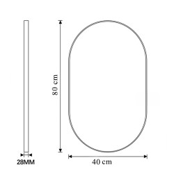 LUSTRO ŁAZIENKOWE PODŚWIETLANE LED OWALNE ŚCIENNE AURELIA-40X80 CM 3 BARWY