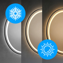 LUSTRO ŁAZIENKOWE PODŚWIETLANE LED OWALNE ŚCIENNE EMILIA-60X80 CM 3 BARWY