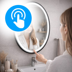 LUSTRO ŁAZIENKOWE PODŚWIETLANE LED OWALNE ŚCIENNE EMILIA-60X80 CM 3 BARWY