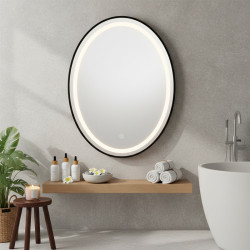 LUSTRO ŁAZIENKOWE PODŚWIETLANE LED OWALNE ŚCIENNE EMILIA-60X80 CM 3 BARWY