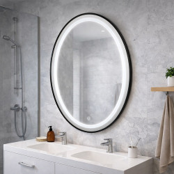 LUSTRO ŁAZIENKOWE PODŚWIETLANE LED OWALNE ŚCIENNE EMILIA-60X80 CM 3 BARWY
