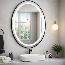 LUSTRO ŁAZIENKOWE PODŚWIETLANE LED OWALNE ŚCIENNE EMILIA-60X80 CM 3 BARWY