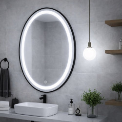 LUSTRO ŁAZIENKOWE PODŚWIETLANE LED OWALNE ŚCIENNE EMILIA-60X80 CM 3 BARWY
