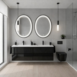 LUSTRO ŁAZIENKOWE PODŚWIETLANE LED OWALNE ŚCIENNE EMILIA-60X80 CM 3 BARWY