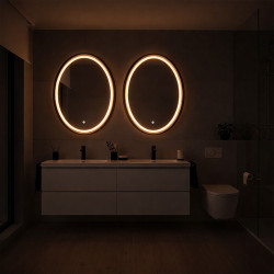LUSTRO ŁAZIENKOWE PODŚWIETLANE LED OWALNE ŚCIENNE EMILIA-60X80 CM 3 BARWY