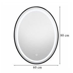 LUSTRO ŁAZIENKOWE PODŚWIETLANE LED OWALNE ŚCIENNE EMILIA-60X80 CM 3 BARWY