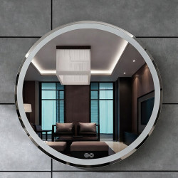 LUSTRO ŁAZIENKOWE PODŚWIETLANE LED OKRĄGŁE IZYDA-60 CM 3 BARWY ANTY-PARA LUSTRO IZYDA-60