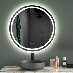 LUSTRO ŁAZIENKOWE PODŚWIETLANE LED OKRĄGŁE IZYDA-60 CM 3 BARWY ANTY-PARA LUSTRO IZYDA-60