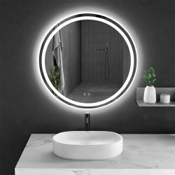 LUSTRO ŁAZIENKOWE PODŚWIETLANE LED OKRĄGŁE IZYDA-60 CM 3 BARWY ANTY-PARA LUSTRO IZYDA-60