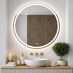 LUSTRO ŁAZIENKOWE PODŚWIETLANE LED OKRĄGŁE IZYDA-60 CM 3 BARWY ANTY-PARA LUSTRO IZYDA-60