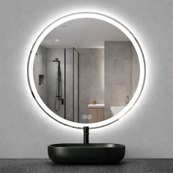 LUSTRO ŁAZIENKOWE PODŚWIETLANE LED OKRĄGŁE IZYDA-80 CM 3 BARWY ANTY-PARA