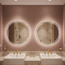 LUSTRO ŁAZIENKOWE PODŚWIETLANE LED OKRĄGŁE DIANA-80 CM 3 BARWY ANTY-PARA