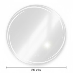 LUSTRO ŁAZIENKOWE PODŚWIETLANE LED OKRĄGŁE DIANA-80 CM 3 BARWY ANTY-PARA