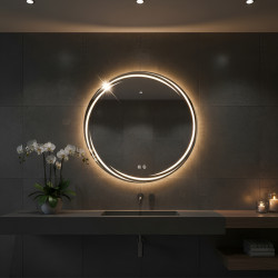LUSTRO ŁAZIENKOWE PODŚWIETLANE LED OKRĄGŁE DIANA-70 CM 3 BARWY ANTY-PARA