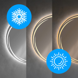 LUSTRO ŁAZIENKOWE PODŚWIETLANE LED OKRĄGŁE DIANA-70 CM 3 BARWY ANTY-PARA