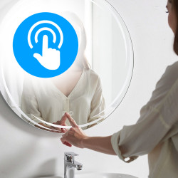 LUSTRO ŁAZIENKOWE PODŚWIETLANE LED OKRĄGŁE DIANA-70 CM 3 BARWY ANTY-PARA