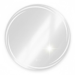 LUSTRO ŁAZIENKOWE PODŚWIETLANE LED OKRĄGŁE DIANA-70 CM 3 BARWY ANTY-PARA
