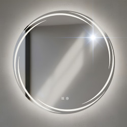LUSTRO ŁAZIENKOWE PODŚWIETLANE LED OKRĄGŁE DIANA-70 CM 3 BARWY ANTY-PARA