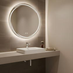 LUSTRO ŁAZIENKOWE PODŚWIETLANE LED OKRĄGŁE DIANA-70 CM 3 BARWY ANTY-PARA