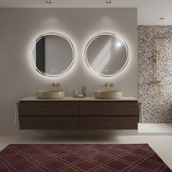 LUSTRO ŁAZIENKOWE PODŚWIETLANE LED OKRĄGŁE DIANA-70 CM 3 BARWY ANTY-PARA