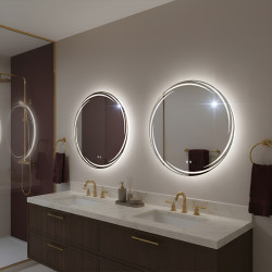 LUSTRO ŁAZIENKOWE PODŚWIETLANE LED OKRĄGŁE DIANA-70 CM 3 BARWY ANTY-PARA