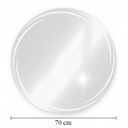 LUSTRO ŁAZIENKOWE PODŚWIETLANE LED OKRĄGŁE DIANA-70 CM 3 BARWY ANTY-PARA