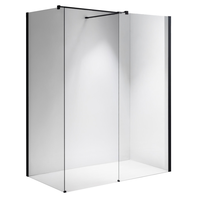 ŚCIANKA SZYBA PRYSZNICOWA SH07-DUO-BL-90X80 WALK-IN 90X80 CM CZARNA