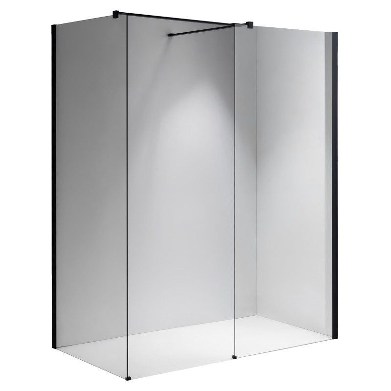 ŚCIANKA SZYBA PRYSZNICOWA SH07-DUO-BL-70X120 WALK-IN 70X120 CM CZARNA