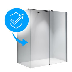 ŚCIANKA SZYBA PRYSZNICOWA SH07-DUO-BL-70X80 WALK-IN 70X80 CM CZARNA