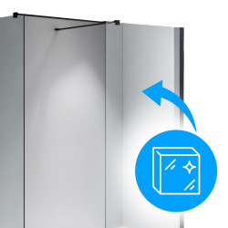 ŚCIANKA SZYBA PRYSZNICOWA SH07-DUO-BL-70X80 WALK-IN 70X80 CM CZARNA