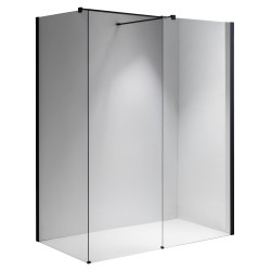 ŚCIANKA SZYBA PRYSZNICOWA SH07-DUO-BL-70X80 WALK-IN 70X80 CM CZARNA
