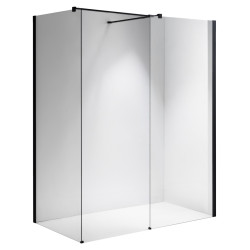 ŚCIANKA SZYBA PRYSZNICOWA SH07-DUO-BL-80X110 WALK-IN 80X110 CM CZARNA