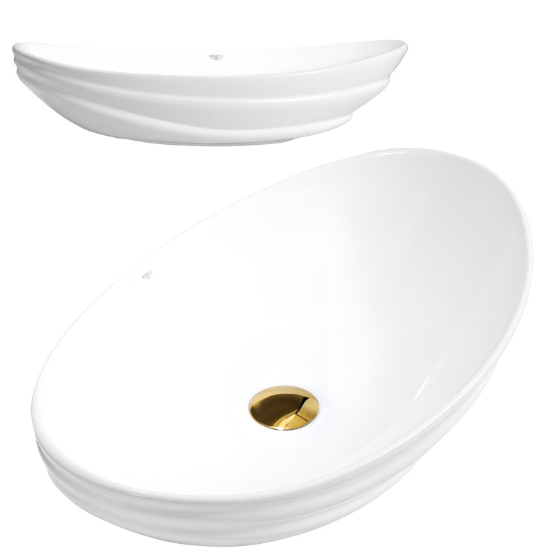 UMYWALKA NABLATOWA CERAMICZNA OWALNA LAVI-WH-LN-625 BIAŁA LAVI-WH-LN-625