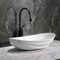 UMYWALKA NABLATOWA CERAMICZNA OWALNA LAVI-WH-LN-625 BIAŁA LAVI-WH-LN-625