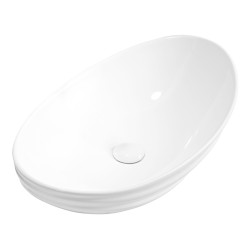 UMYWALKA NABLATOWA CERAMICZNA OWALNA LAVI-WH-LN-625 BIAŁA LAVI-WH-LN-625