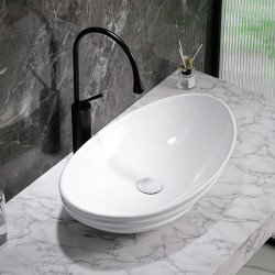 UMYWALKA NABLATOWA CERAMICZNA OWALNA LAVI-WH-LN-625 BIAŁA LAVI-WH-LN-625