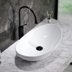 UMYWALKA NABLATOWA CERAMICZNA OWALNA LAVI-WH-LN-625 BIAŁA LAVI-WH-LN-625